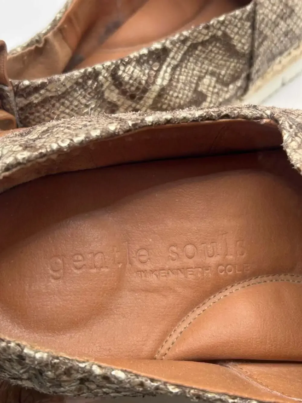 Gentle Souls by Kenneth Snake Print Leather Espadrille Sneakers